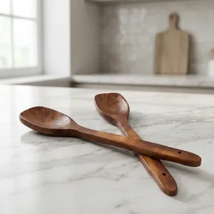 Ensemble de saladiers en bois d'acacia, ensemble de saladiers uniques avec accessoires de cuisine 100% en bois d'olivier - Product Image 4