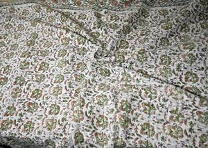 Manta de Viaje Tejida a Mano en India, 100% Algodón Ecológico, con Estampado Floral, Estilo Moderno, para Todas las Estaciones, para Sofá, Rajasthan - Product Image 4