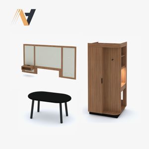 Juego de Muebles para Dormitorio con Función Práctica de Almacenamiento para Dormir, Acabados en MDF/HPL/LPL para Proyectos Hoteleros, Fábrica en Vietnam - Product Image 1