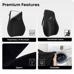 Almohada de soporte Lumbar de espuma viscoelástica 2025 para asientos de coche, cojín trasero especial para comodidad de conducción, viajes largos, silla de oficina, uso de viaje - Product Image 5