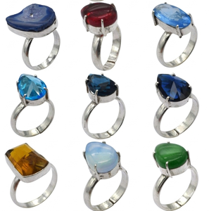 Bulk Christian Engagement Mix Gemstone <b>Rings</b> for Women <b>Men</b> <b>Silver</b> Plated Vintage Anniversary Gift - Product Image 3
