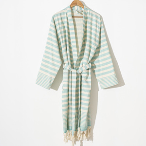 Peignoir 100% coton unisexe avec support en éponge Tissu respirant Léger Séchage rapide Été Toute l'année Vêtements de nuit Lounge Wear - Product Image 1