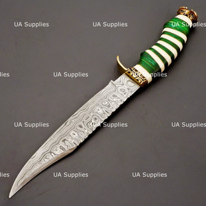 Cuchillo Bowie de Acero de Damasco Hecho a Mano UA Supplies, Hoja Fija de 13 Pulgadas para Camping y Caza, con Funda de Cuero, Cuchillo Clásico de Caza de Gran Venta - Product Image 2