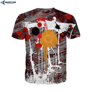T-shirt personnalisé imprimé sur toute la surface par sublimation, t-shirt de sport en polyester, fournisseur de t-shirts de fitness - Product Image 3