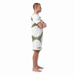 Haut et short de football pour hommes 100 % polyester, col en V, manches courtes, coupe régulière, vêtements de sport personnalisés par sublimation pour équipe - Product Image 3