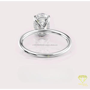 Luxury <b>Moissanite</b> Diamond 925 Sterling Silver <b>Oval</b> Solitaire <b>Ring</b> With Sparkling Center Stone For Jewelry Retailers - Product Image 3
