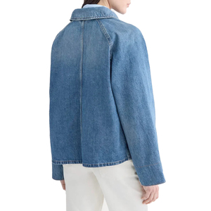 Top Trending Women's <b>Cropped</b> <b>Denim</b> <b>Jacket</b> Boxy Fit Organic Cotton Casual Fashion Outerwear Custom Private Label OEM Manufacturer - Product Image 4