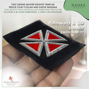 Insignia de manga para uniforme de Caballero Templario Antiguo Gran Maestro, roja y plateada |   Accesorios para Cabañas |   Rosa Ceremonial - Product Image 5