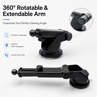 Support de téléphone universel pour voiture à ventouse pour pare-brise et tableau de bord 360° °   Support réglable