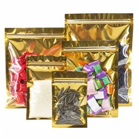 Pochette plate personnalisée métallisée à fermeture éclair, scellée sur trois côtés, pour l'emballage de sucre blanc et de poudres alimentaires avec fenêtre transparente