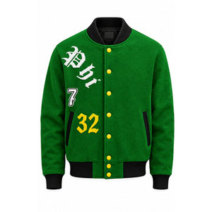 Chaqueta Universitaria Chi Eta Phi para Hombre, Verde con Letras Blancas Bordadas, Diseño con el Número 32 en la Parte Delantera, Ropa Casual de Otoño - Product Image 2