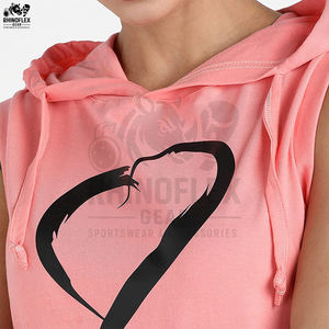 Débardeur à capuche pour femme, débardeur de sport à capuche sans manches, séchage rapide, 100% coton, fitness avec poches, débardeur à capuche - Product Image 6