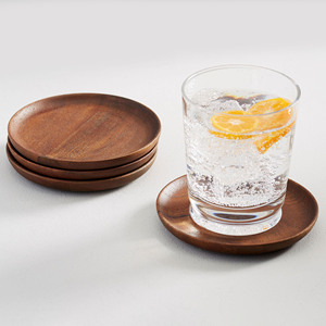 Sets de table en bois de caoutchouc, respectueux de l'environnement, compostable, couleur claire, gobelets en bois naturel - Product Image 6