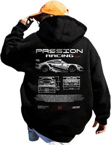 Trendy Black <b>Car</b> Racing Graphic <b>Hoodie</b> with Detailed Automotive Artwork and Relaxed Everyday Fashion Fit - Product Image 2