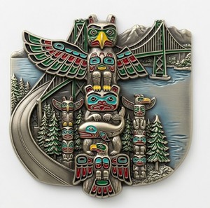 Imán de nevera 3D del Parque Stanley/Banff con aleación de zinc niquelada antigua, impresión UV, imán metálico para recuerdo de viaje a Canadá - Product Image 1