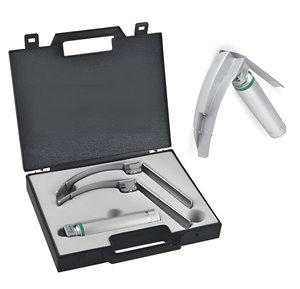 Ensemble de laryngoscope à fibres optiques LED Flexi-Tip McCoy Premium en acier inoxydable pour anesthésie et intubation, avec lame flexible courbée - Product Image 2
