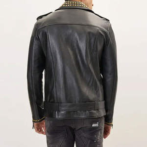 Veste en cuir pour homme style rock punk à prix de gros – Nouvelle collection tendance avec clous, idéale pour le streetwear - Product Image 4