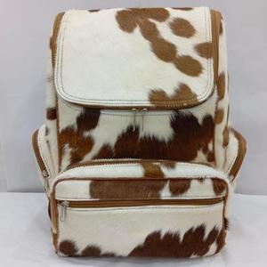 Handmade Leather Hair On Backpack Cowhide Travel Laptop Rucksack Vintage School Bag Durable Design LHBP-0025 - Product Image 2