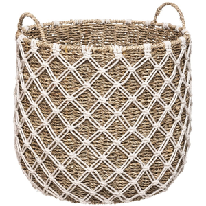 Natural Water Hyacinth Storage Baskets Set of 3 Woven Laundry <b>Hamper</b> with Handle Boho Decorative Toy Organizer Home Organization - Product Image 2