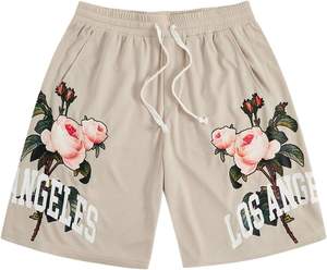 <b>Men's</b> 100% Cotton Flame Graphic Beach Pants Silk Screen Printed Quick-Drying Eco-Friendly Swimming <b>Trunks</b> - Product Image 1