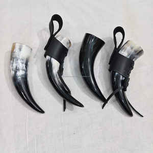 Corne à boire OX de haute qualité 100% authentique avec support, style médiéval, cadeau, corne courte blanche polie au prix le plus bas - Product Image 6