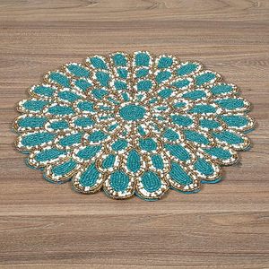 Customized Handmade Made in Polyester Flower Designed <b>Placemat</b> Indoor Parties Centre Table Decorative Mat for Home Hotels - Product Image 1