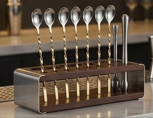 Elegant Stainless Steel Cocktail Spoons Twisted Handle Gold Silver Modern <b>Bar</b> <b>Tools</b> For Mixing Drinks - Product Image 6