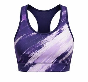 Women's <b>Racerback</b> Sports Sublimation Print Medium Support Breathable Yoga Fitness Running Top Spandex Polyester Sports <b>Bra</b> - Product Image 1