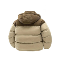 Veste matelassée en polaire tricotée pour homme, beige marron, col montant en toile, fermeture éclair, imperméable, écologique, coupe-vent, hiver