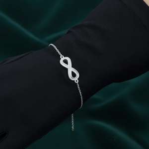 Bracelet en argent sterling 925 avec breloques vierges en forme d'infini pour la création de bijoux commémoratifs DIY (résine, cendres, cheveux, lait maternel) - Product Image 4