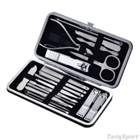 Kit de manucure professionnel portable multifonctionnel en acier inoxydable personnalisé, durable, avec ressort unique (3-en-1, 10-en-1) pour voyage