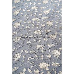 Nueva Llegada, Tela de Algodón India con Estampado Floral Sanganeri, Arte Étnico, Material Suave para Confección de Vestidos, Decoración del Hogar, Venta al Por Mayor - Product Image 4