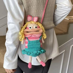 Nuevo Bolso de Mano de Moda para Mujer con Estampados de Animales Tejidos a Crochet, Bolso Bandolera Tejido a Mano - Product Image 1