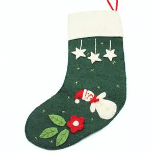 Calcetín Navideño de Lana Afieltrada, Personalizable, Ecológico, de Lujo, Hecho a Mano, con Diseño de Muñeco de Nieve, para Decoración Navideña - Product Image 4