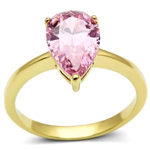 Anello Raffinato TK1508-AAA con Zirconia Cubica di Grado AAA, in Acciaio Inossidabile Placcato Oro IP, Colore Rosa Premium - Product Image 1
