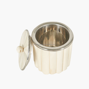 Cubo de hielo de lujo con incrustaciones de hueso hecho a mano y tapa, de acero inoxidable ecológico para fiestas y el hogar, de The Fashion Craft - Product Image 2