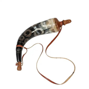 Support rustique artisanal pour flacon de poudre avec sangle de transport en cuir, ornement décoratif classique pour ceinture - Product Image 2
