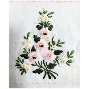 Serviette de cocktail carrée moderne brodée à la main de fleurs roses, 6*6 pouces, durable, réutilisable, 100% coton, pour la maison, vente en gros personnalisée - Product Image 2