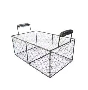 Panier à fruits rectangulaire en fil métallique noir fait main, prix de gros, pour table, cuisine, fruits et légumes - Product Image 1