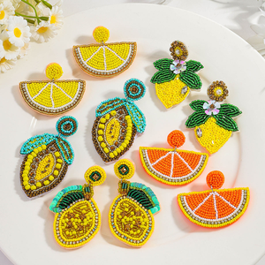 Joyería Artesanal Personalizada con Cuentas de Frutas (Limón/Naranja/Sandía/Fresa) para Uso Casual de Verano - Product Image 3