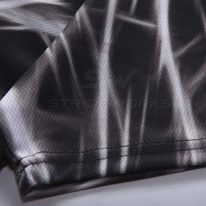 Men's Short Sleeve Sublimation Printed T-<b>Shirt</b> Black <b>White</b> Pattern Quick Dry <b>Slim</b> <b>Fit</b> Sporty O-Neck Athletic Wear Training Team - Product Image 4