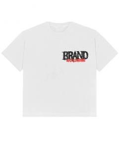 T-shirt surdimensionné personnalisé pour homme, noir, manches courtes, streetwear, imprimé graphique, logo au dos, jersey de coton, col rond, coupe classique - Product Image 1