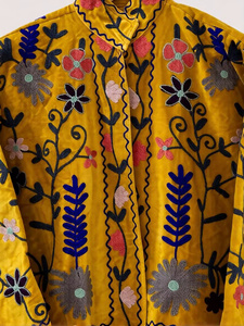 Veste bomber réversible en velours et coton, broderie indienne Suzani vintage, automne/hiver, pour femme, motif floral matelassé, prix d'usine 100% - Product Image 2