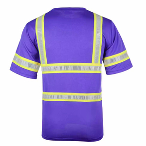 T-shirts de travail haute visibilité pour les ouvriers du bâtiment avec bandes réfléchissantes, logo personnalisé, caractéristiques de sécurité pour les commandes en gros - Product Image 5
