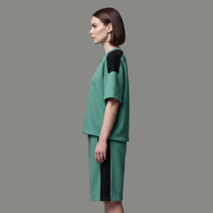 High Quality Oversized Drop Shoulder Women's 2 Piece <b>Set</b> 100% Cotton 2 tone Breathable Streetwear Hip Hop streetwear Ladies <b>Set</b> - Product Image 3