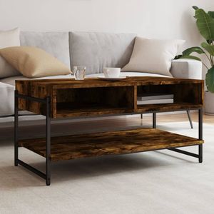 Mesa de centro estándar de madera de ingeniería de roble ahumado y metal - Product Image 1