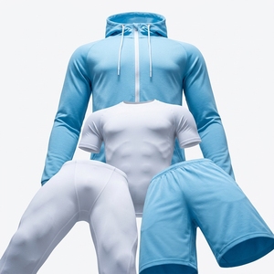 Ensemble de sport 4 pièces pour homme : sweat à capuche, short, maillot de compression et collants – Tenue de sport respirante et anti-transpiration - Product Image 6
