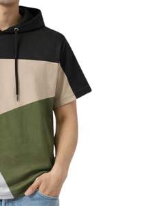 <b>Mens</b> Short Sleeve Hoodie T Shirt Casual Pullover Hooded Top Soft Cotton Summer Wear Black Beige Olive <b>White</b> Color Streetwear - Product Image 4