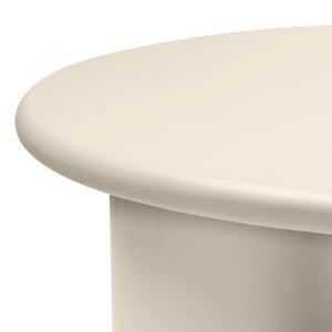 Mesa de Centro Moderna de Lujo en Madera Sólida Color Crema con Forma Orgánica de Amoeba y Patas Cilíndricas Robustas - Product Image 4