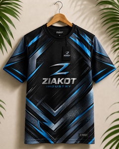 เสื้อยืด ZIAKOT รุ่นใหม่ ออกแบบสำหรับผู้ชาย สีฟ้าอ่อน-แดง-ขาว สำหรับออกกำลังกาย - Product Image 5
